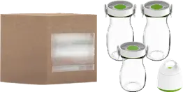 O2Go Combo Vakuum Glasflasche mit Vakuumverschluss 4tlg. - Fosahome.de