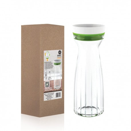 O2Go Vakuum Glasflasche mit Vakuumverschluss 1.2 L